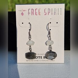 Peyote Bird Earrings, Black/Clear, NWT